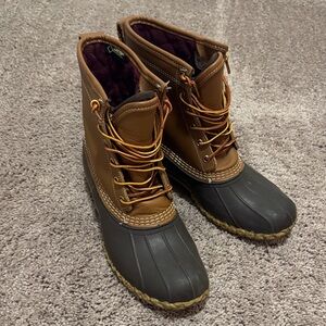 LL Bean Brown and Black Duck Boots